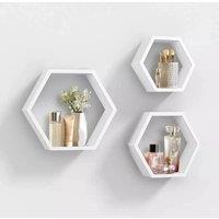 SPETLEK White Floating Shelves Set of 3 for Wall Display