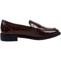 MODISHION Women's Casual Closed Toe Slip-on Penny Loafers with Low Heel in Dark Brown | Size: 5.5