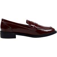 MODISHION Women's Casual Closed Toe Slip-on Penny Loafers with Low Heel in Wine | Size: 7