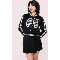Hell Bunny Women's Skeleton Halloween Style Jacket in Black | Size: Small
