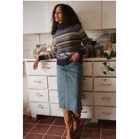 Weird Fish Women's Juda Longline Denim Skirt in Teal | Size: 20