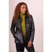 Lakeland Leather Women's 'Mawbray' Collared Leather Jacket in Black | Size: 20