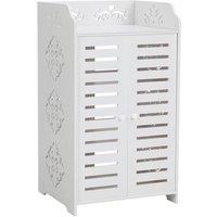Dprodo PVC Wood Plastic Shoe Storage Cabinet in White | Size: 1 Pack