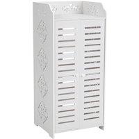 Dprodo PVC Wood Plastic Shoe Storage Cabinet in Off-White | Size: 1 Pack