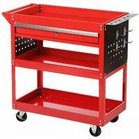 Dprodo 3 Tier Tool Cart with Drawers, 150KG Capacity in Red | Size: 600mm