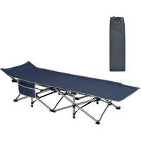 Dprodo Extra-wide Portable Camping Cot in Blue | Size: Single