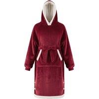 MODISHION Oversized Warm Wearable Blanket Hoodie in Burgundy