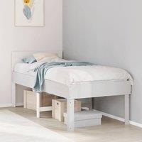 Berkfield Home Bed Frame without Mattress White 75x190 cm Small Single Solid Wood Pine