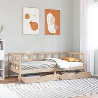 Berkfield Home Daybed with Drawers without Mattress 90x200 cm Solid Wood in Brown
