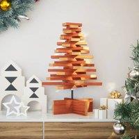 Berkfield Home Wooden Christmas Tree for Decoration Wax Brown 60 cm Solid Wood Pine