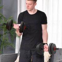 HOMCOM 15 kg Adjustable 2 in 1 Barbell Dumbbells Weight Set for Body Fitness in Black