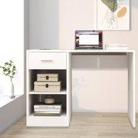 Kelvenix 100cm Computer Desk Study Writing Table PC Laptop Desk with Drawer in White