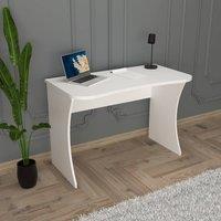 BIMOSSA Compact Desk 110cm, Modern Home Office Desk for Bedroom, Space Saving Computer Desk for Small Spaces, Wooden Workstation Table for Laptop