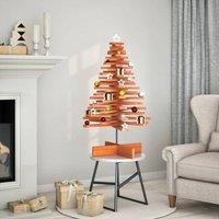 Berkfield Home Wooden Christmas Tree for Decoration Wax Brown 100 cm Solid Wood Pine