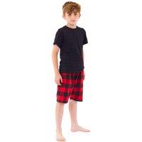 Bedlam Men's Flannel Check Short Pyjama Set in Red | Size: 15 Years