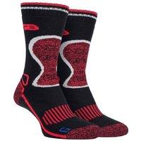 KDMD Men's 2 Pairs Storm Bloc Wool Blend Durable Boot Socks in Black | Size: 6-8