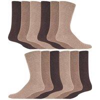 Iomi Men's 12 Pairs Footnurse Diabetic Socks in Beige | Size: 6-11