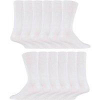 KDMD Men's 12 Pairs Iomi Footnurse Diabetic Socks in White | Size: 6-11