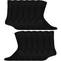 Iomi Men's 12 Pairs Footnurse Diabetic Socks in Black | Size: 12-14