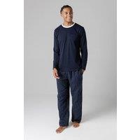 Tokyo Laundry Men's Cotton Crew Neck Pyjama Set in Navy | Size: XL