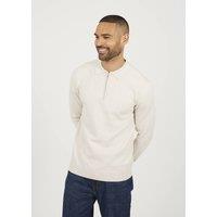 Brave Soul Men's Long Sleeve Knitted Polo in Cream | Size: 2XL
