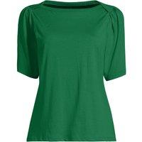Lands' End Women's Supima Cotton Boatneck Top in Green | Size: 14-16