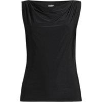 Lands' End Women's Silky Knit Drapey Boatneck Sleeveless Top in Black | Size: 14-16
