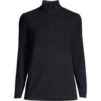 Lands' End Women's Anyweather Quarter Zip Fleece Top in Black | Size: 16-18