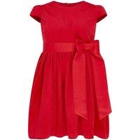 HOLLY HASTIE Girl's Billy Velvet & Satin Bow Occasion Party Dress, Red | Size: 3-4 Years
