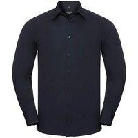 Russell Collection Men's Polycotton Easy-Care Long-Sleeved Formal Shirt in Navy | Size: 3XL