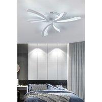 Living and Home Unique V-Shaped LED Semi Flush Ceiling Light in White