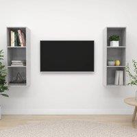 Berkfield Home Wall-mounted TV Cabinets 2 pcs Concrete Grey Engineered Wood