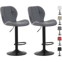 MCC Direct Set of 2 Height Adjustable Kitchen Bar Stools Breakfast Chairs Stella in Grey
