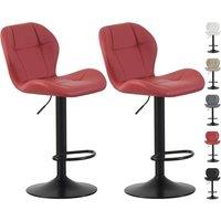 MCC Direct Set of 2 Height Adjustable Kitchen Bar Stools Breakfast Chairs Stella in Red