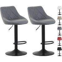 MCC Direct Set of 2 Height Adjustable Kitchen Bar Stool Breakfast Chairs Stanley in Grey