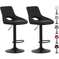 MCC Direct Set of 2 Height Adjustable Kitchen Bar Stool Breakfast Chairs Stacey in Black