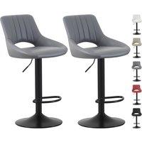MCC Direct Set of 2 Height Adjustable Kitchen Bar Stool Breakfast Chairs Stacey in Grey