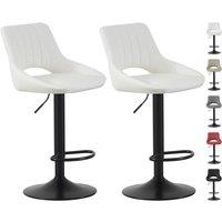 MCC Direct Set of 2 Height Adjustable Kitchen Bar Stool Breakfast Chairs Stacey in Off-White
