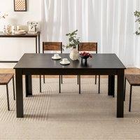 Costway 160 CM Rectangular Dining Table Modern 8 people Kitchen Table in Black