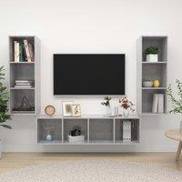 Berkfield Home 3 Piece TV Cabinet Set Concrete Grey Engineered Wood