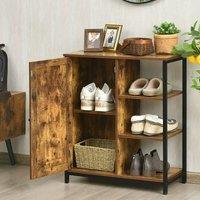 Costway Industrial Storage Cabinet Freestanding Cupboard Sideboard w/ 3 Shelves