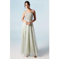 Coast Women's Diamante Geo Bodice Tulle Bridesmaid Dress in Sage | Size: 12