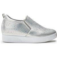 b.soleful Women's 'Liila' Textile Trainers in Silver | Size: 8