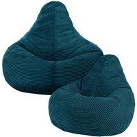 icon Pack of 2 Dalton Kids Bean Bag, Corduroy Childrens Beanbag in Teal