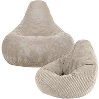 icon Pack of 2 Dalton Kids Bean Bag, Corduroy Childrens Beanbag in Beige