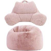 icon Kids Bean Bag & Cuddle Cushion in Faux Fur in Pale Pink
