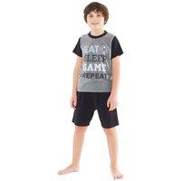 Bedlam Men's Eat Sleep Game Pyjama Set in Charcoal | Size: 15 Years