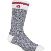 SOCKSHOP Heat Holders Men's 1 Pair 2.3 TOG Patterned & Plain Thermal Socks in Charcoal | Size: 6-11