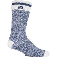 SOCKSHOP Heat Holders Men's 1 Pair 2.3 TOG Patterned & Plain Thermal Socks in Navy | Size: 6-11