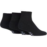 SOCKSHOP Iomi Men's 3 Pair FootNurse Cushioned Foot Gentle Grip Diabetic Ankle Socks in Black | Size: 6-8.5